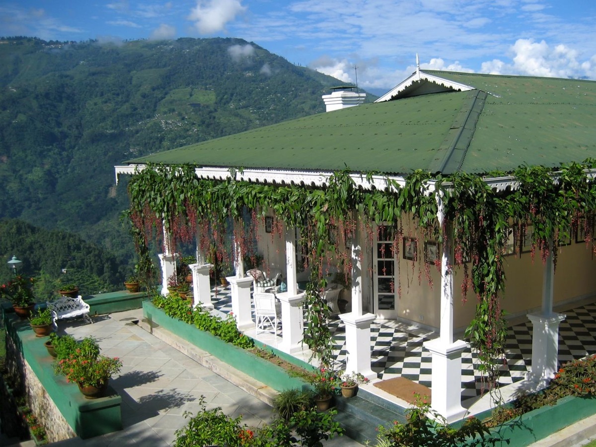 The Glenburn Tea Estate and surrounding hills in Darjeeling India