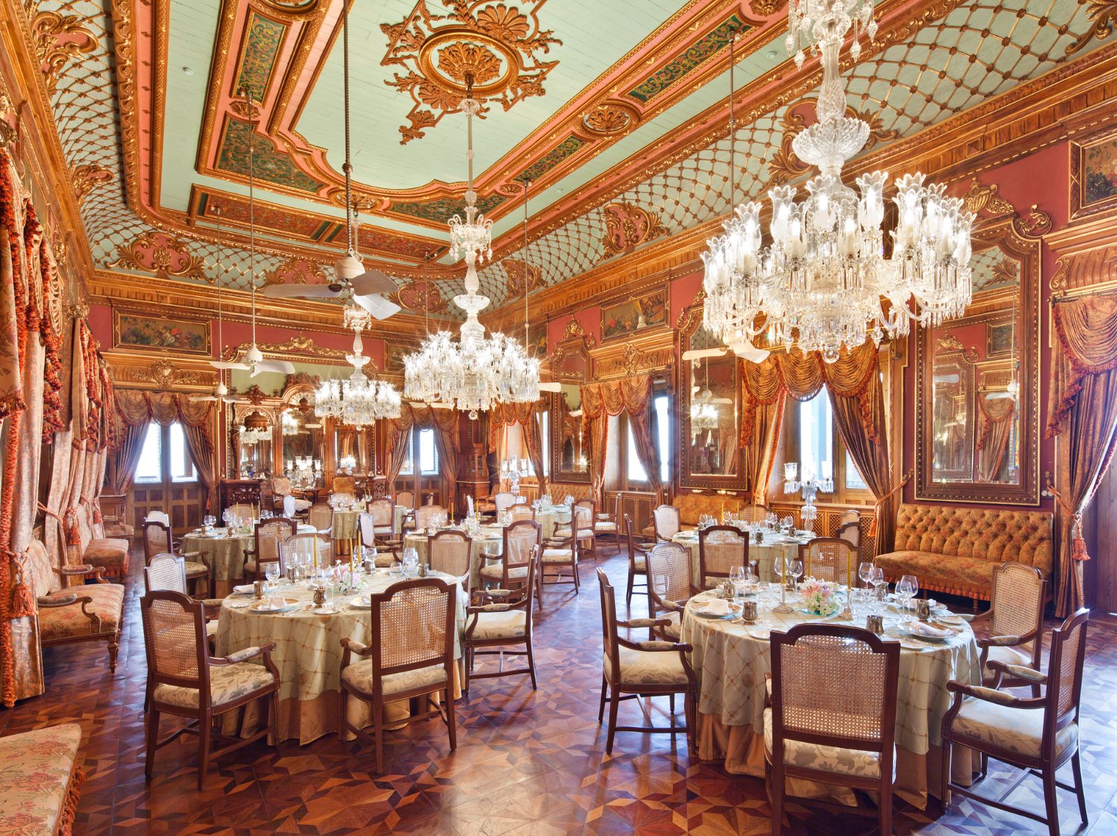 Durbar Hall at Taj Falaknuma Palace in Hyderabad in India