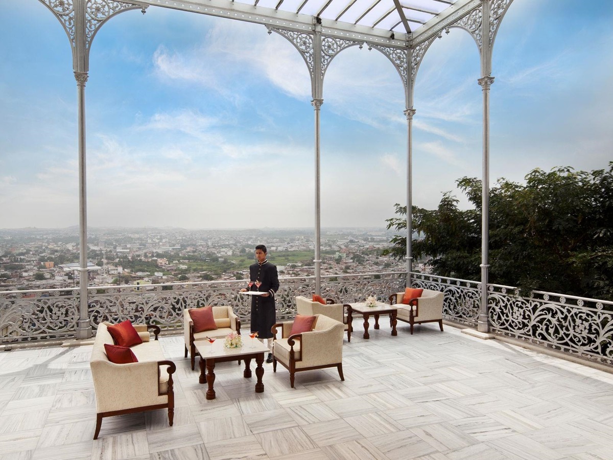 Gole Terrace at Taj Falaknuma Palace in Hyderabad in India