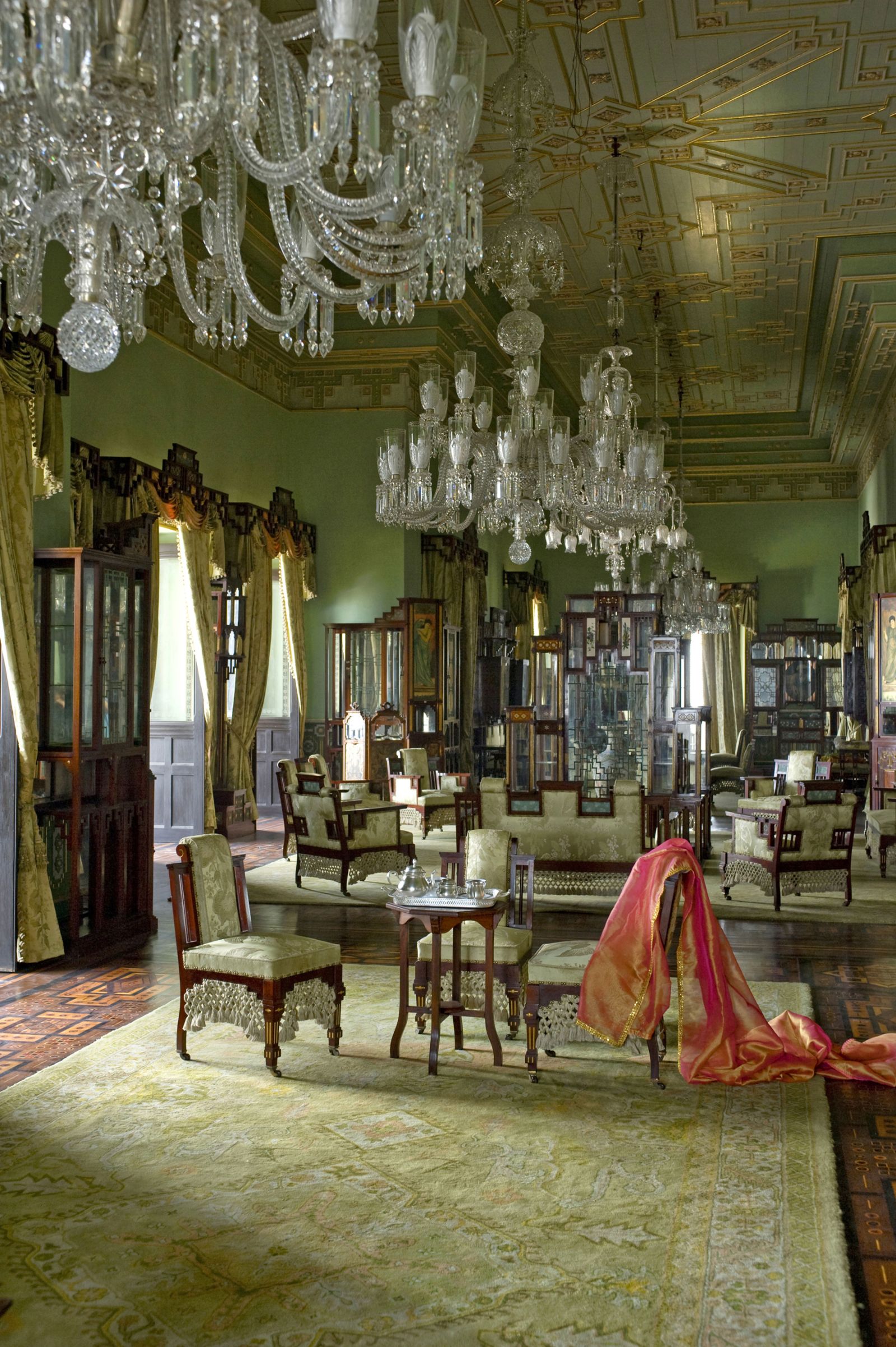 Green living area at Taj Falaknuma Palace in Hyderabad in India