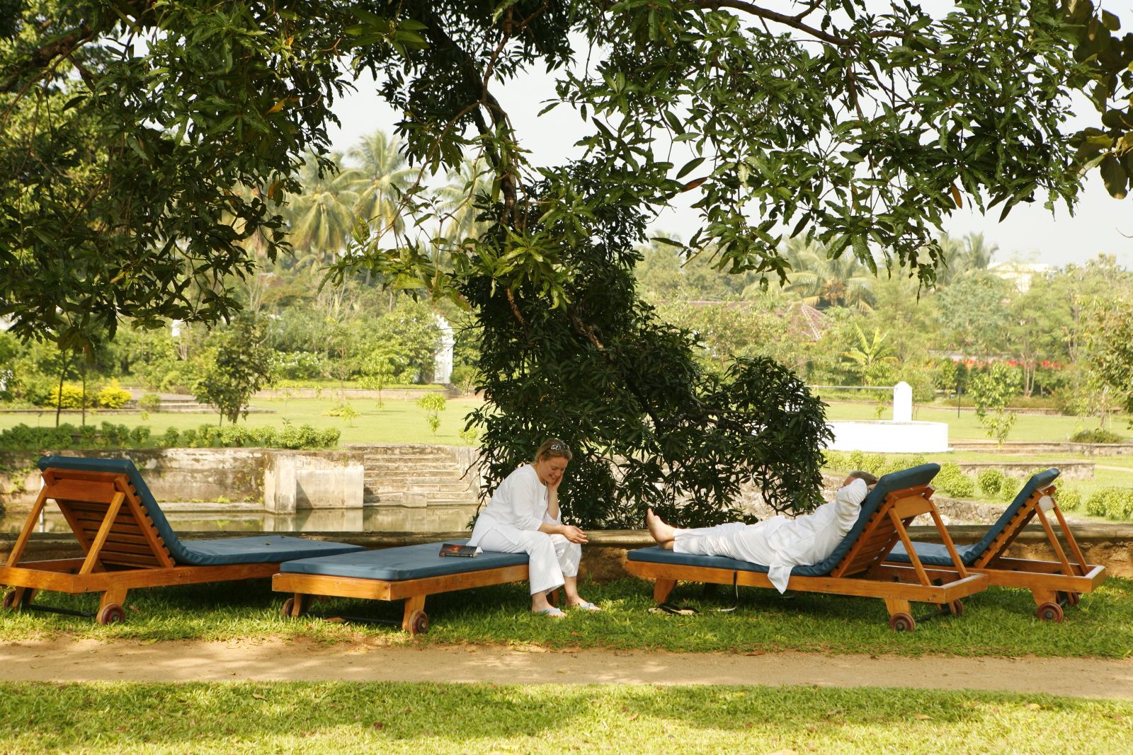 Guests enjoying the grounds of Kalari Kovilakom