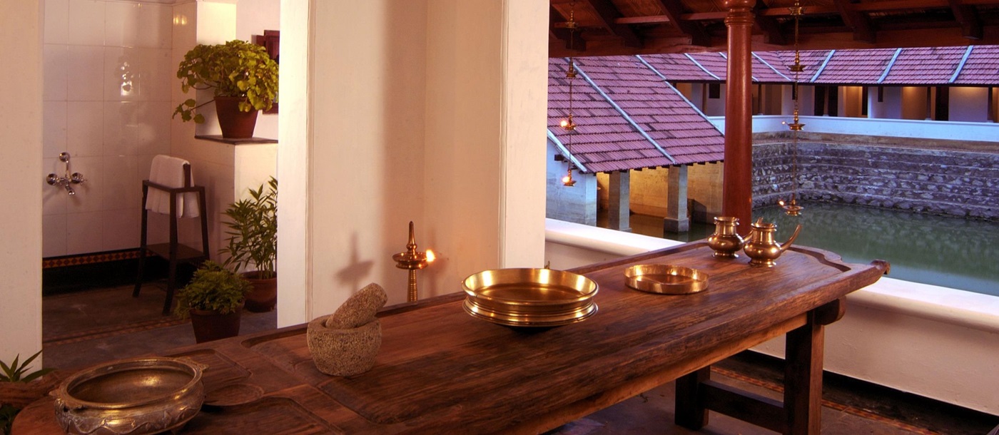 massage table at Kalari Kovilakom, India