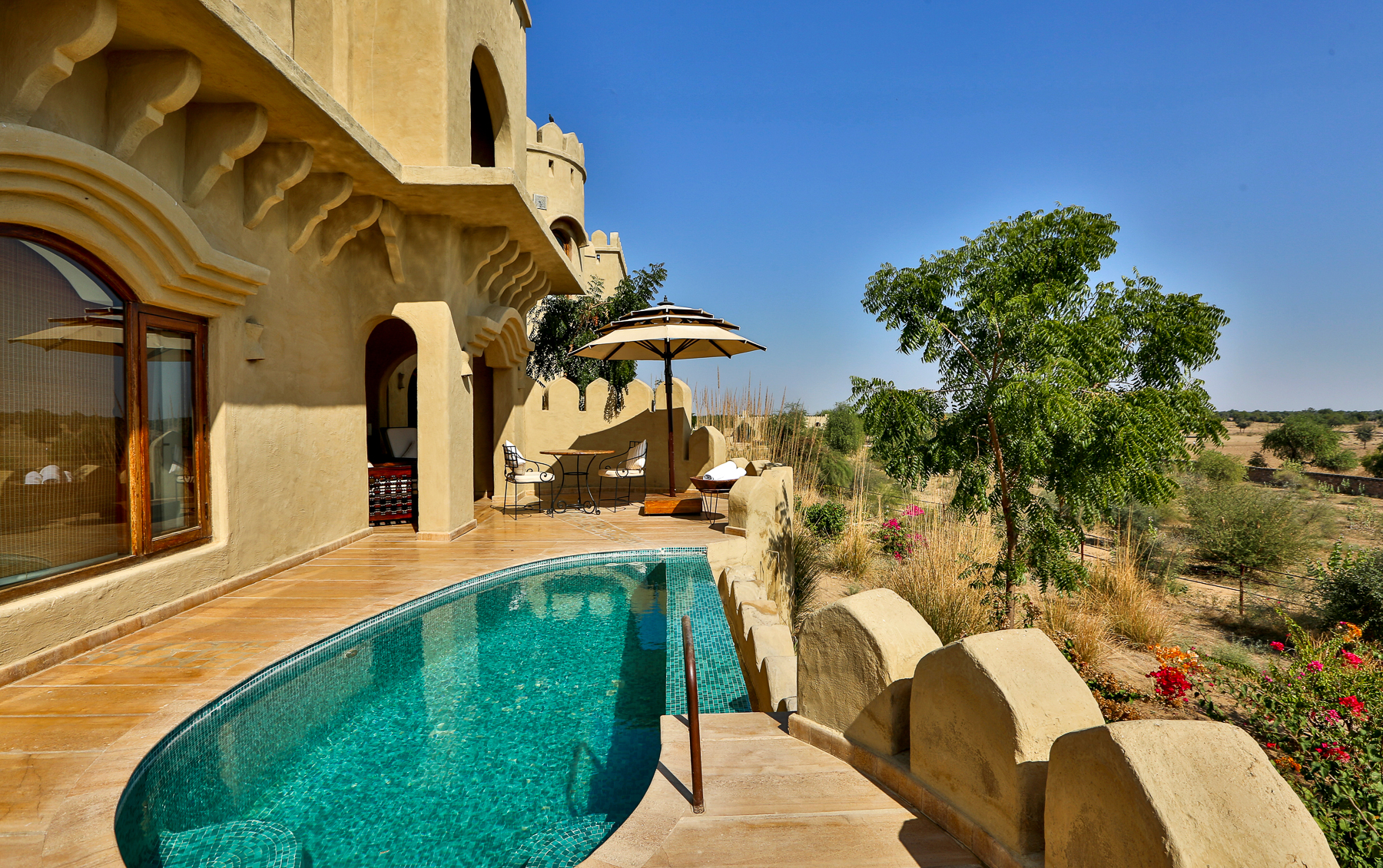 Alishan suite swimming pool at Mihir Garh in India