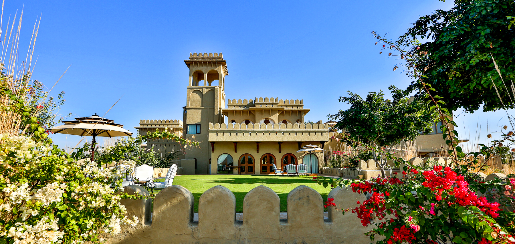 Back garden of Mihir Garh in India