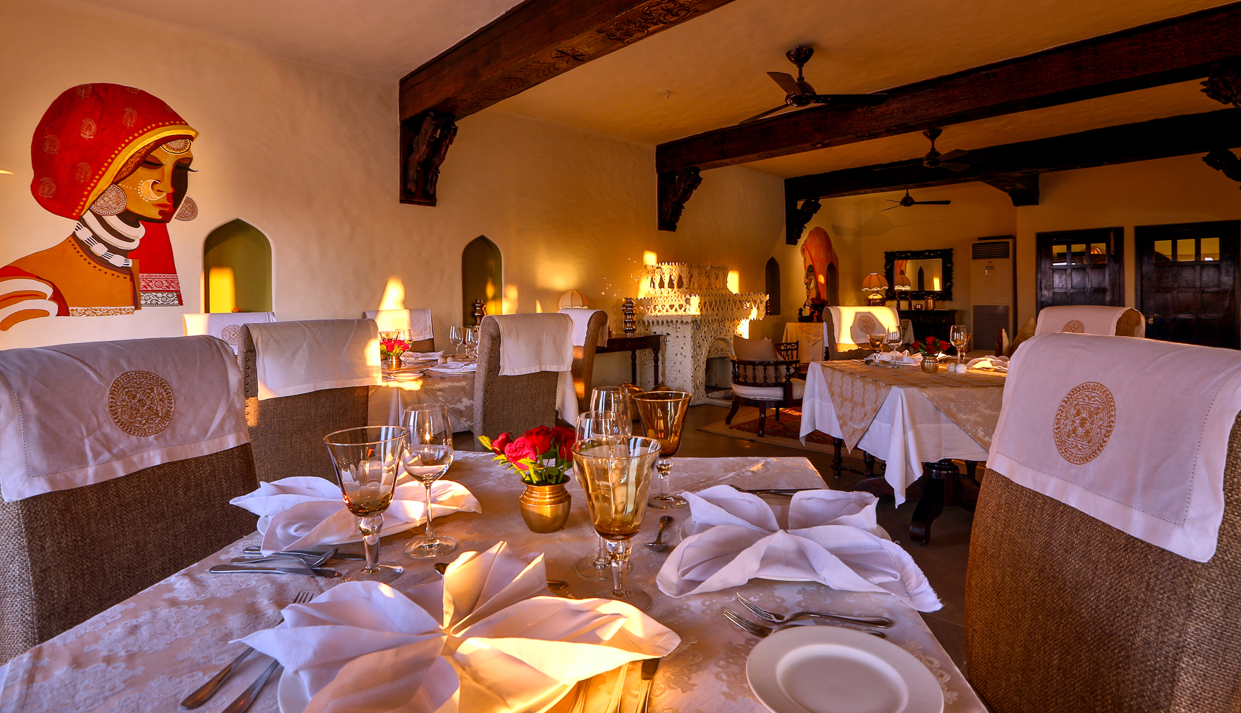 Dining room at Mihir Garh in India