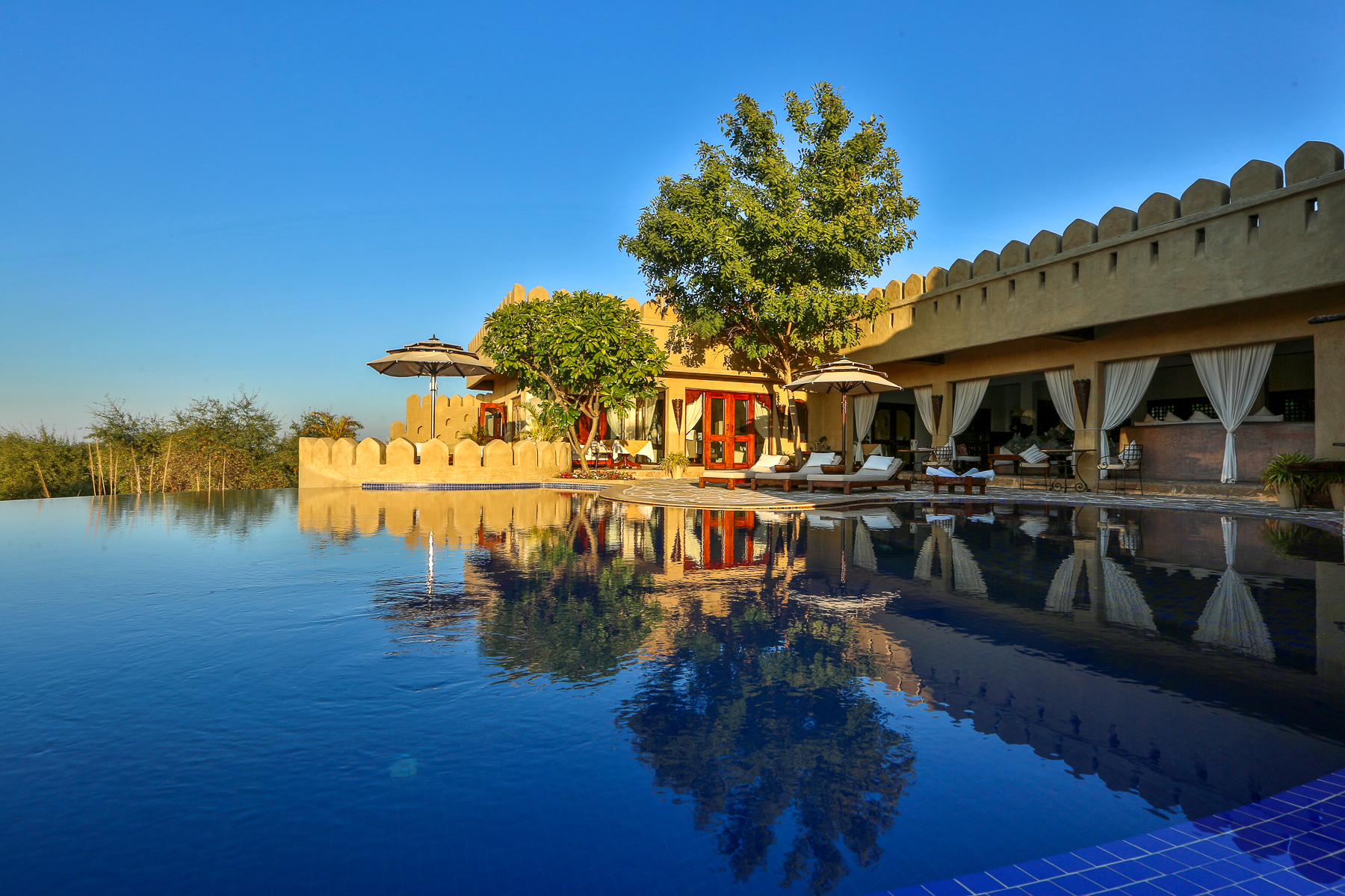 Swimming pool at Mihir Garh in India