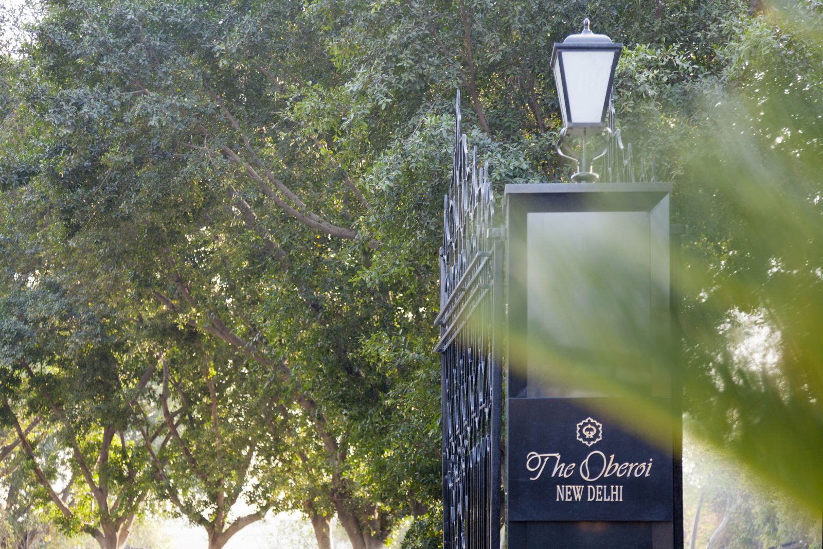 Park entrance to the Oberoi Hotel Delhi
