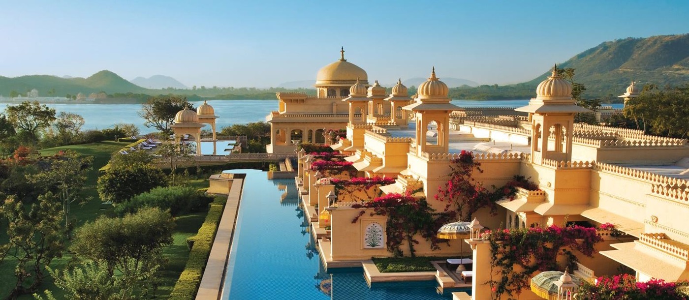 Aerial view of the Oberoi Udavilas in Udaipur