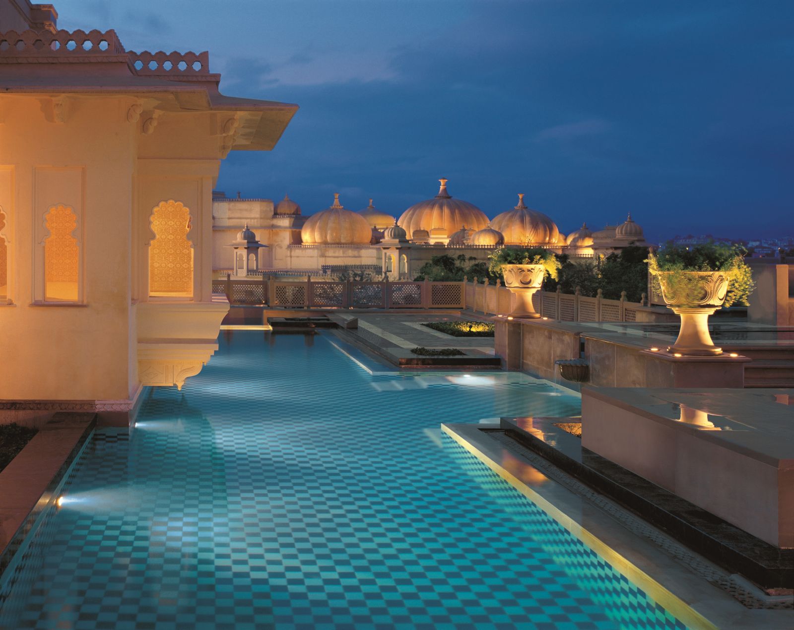 Pool of a suite at the Oberoi Udavilas in Udaipur