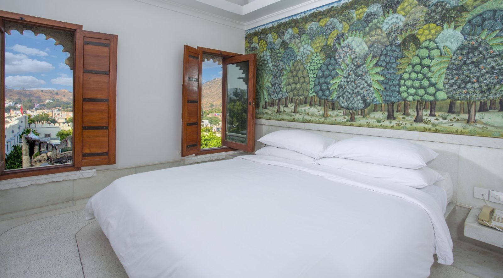 View from a palace suite at the RAAS Devigarh hotel near Udaipur