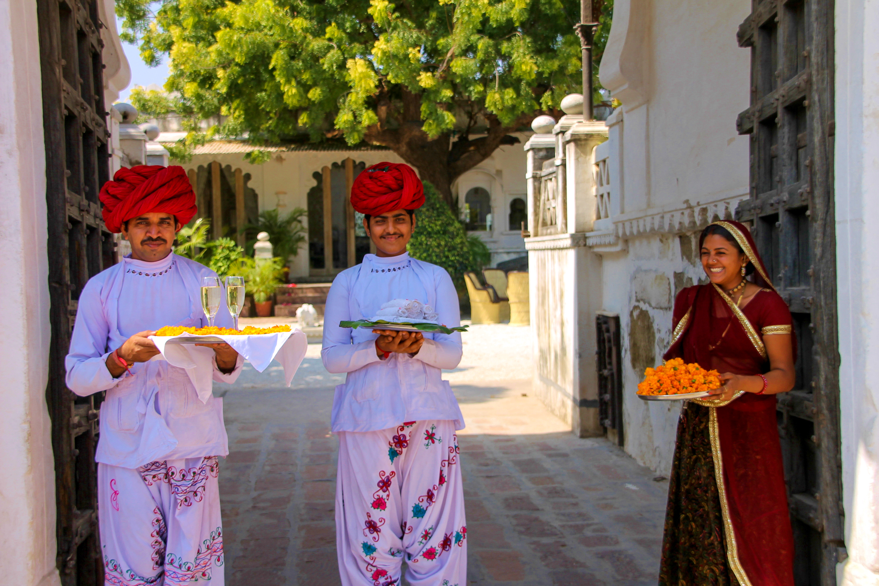 Staff welcome at Rawla Narlai in India