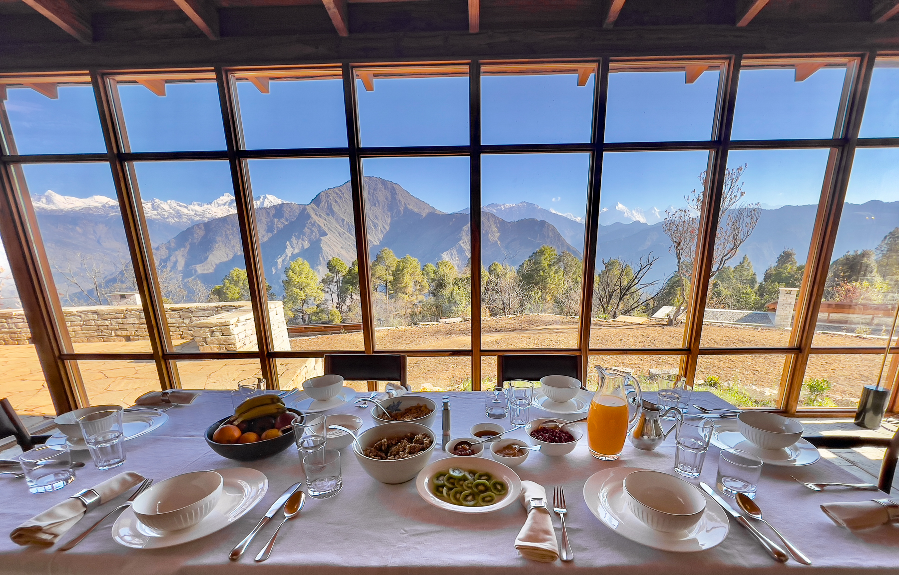 Breakfast served at Shakti Prana in Uttarakhand