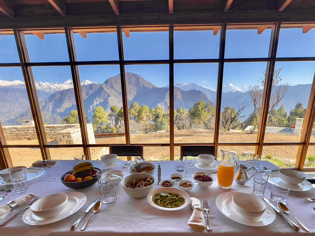 Breakfast served at Shakti Prana in Uttarakhand