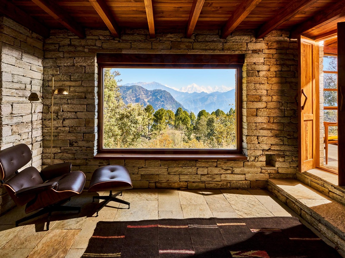 Views from the window at Shakti Prana in Uttarakhand