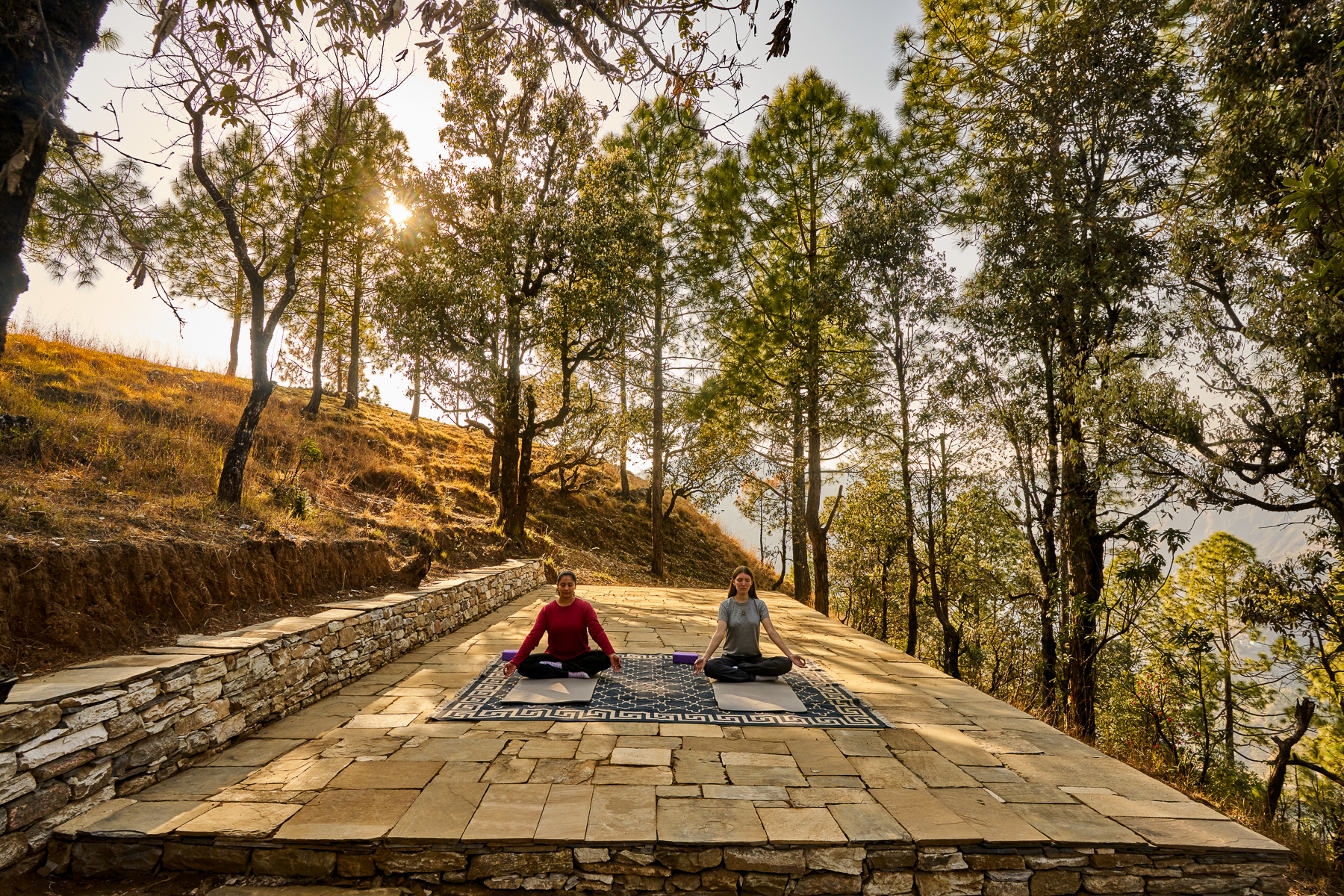 A yoga lesson at Shakti Prana in Uttarakhand