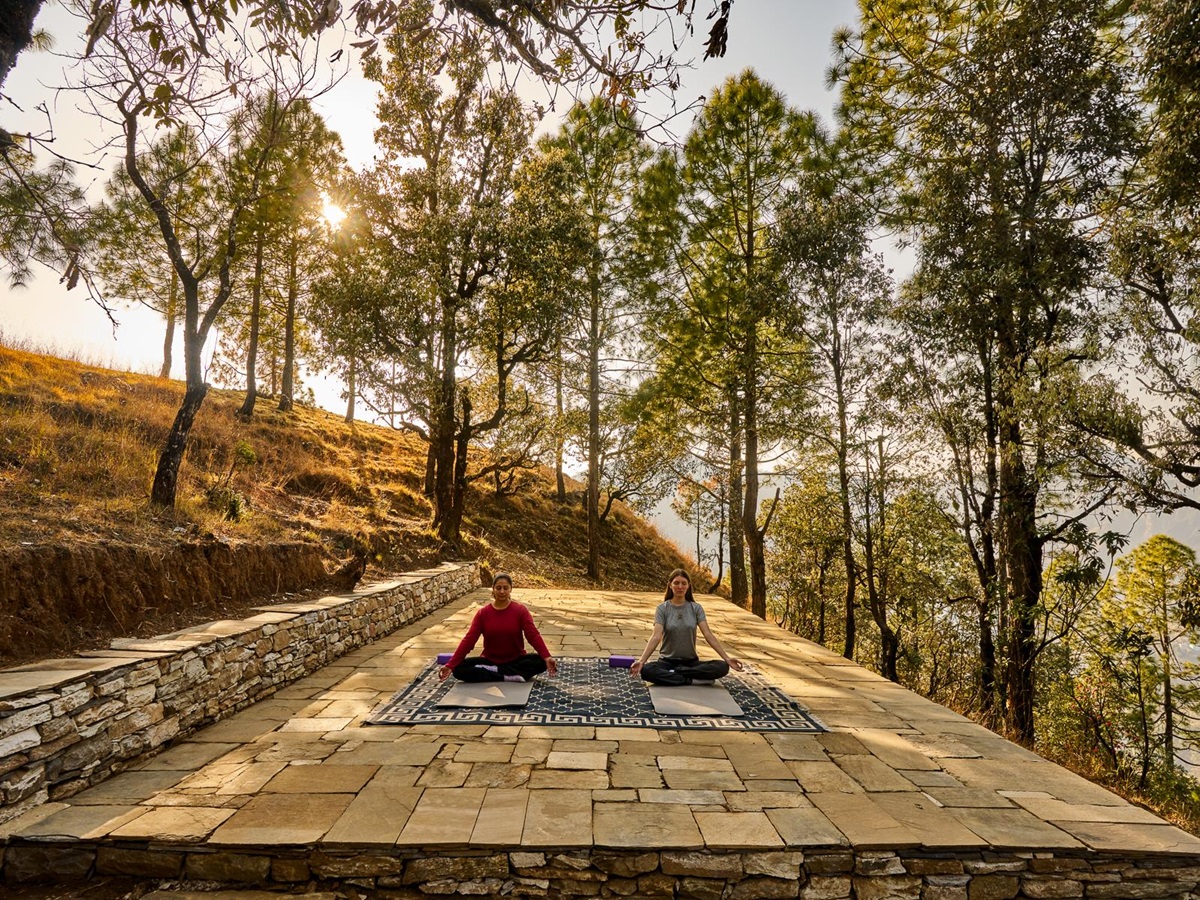 A yoga lesson at Shakti Prana in Uttarakhand