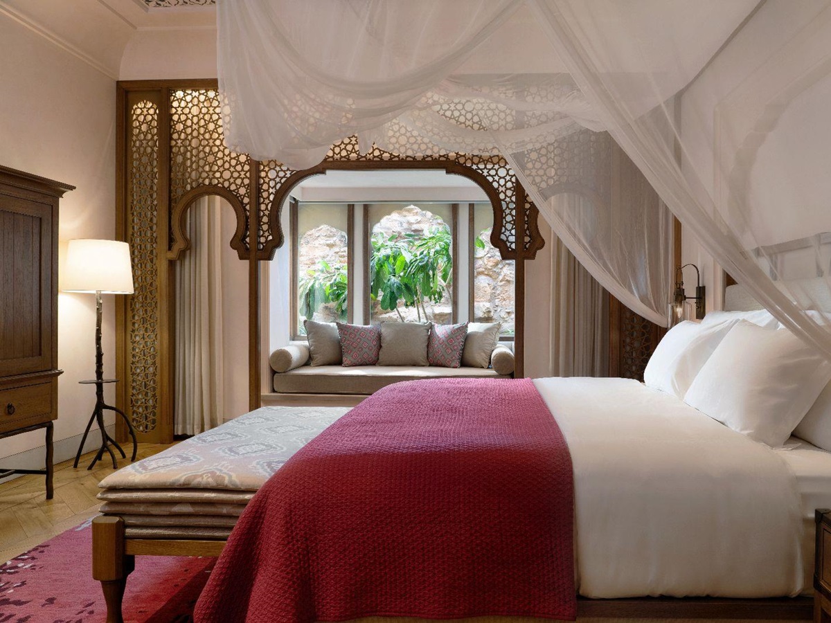 Inside a suite at the Six Senses Fort Barwara near Rathambore India