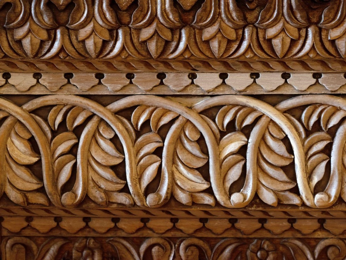 Original ornate carvings within the Six Senses Fort Barwara near Rathambore India