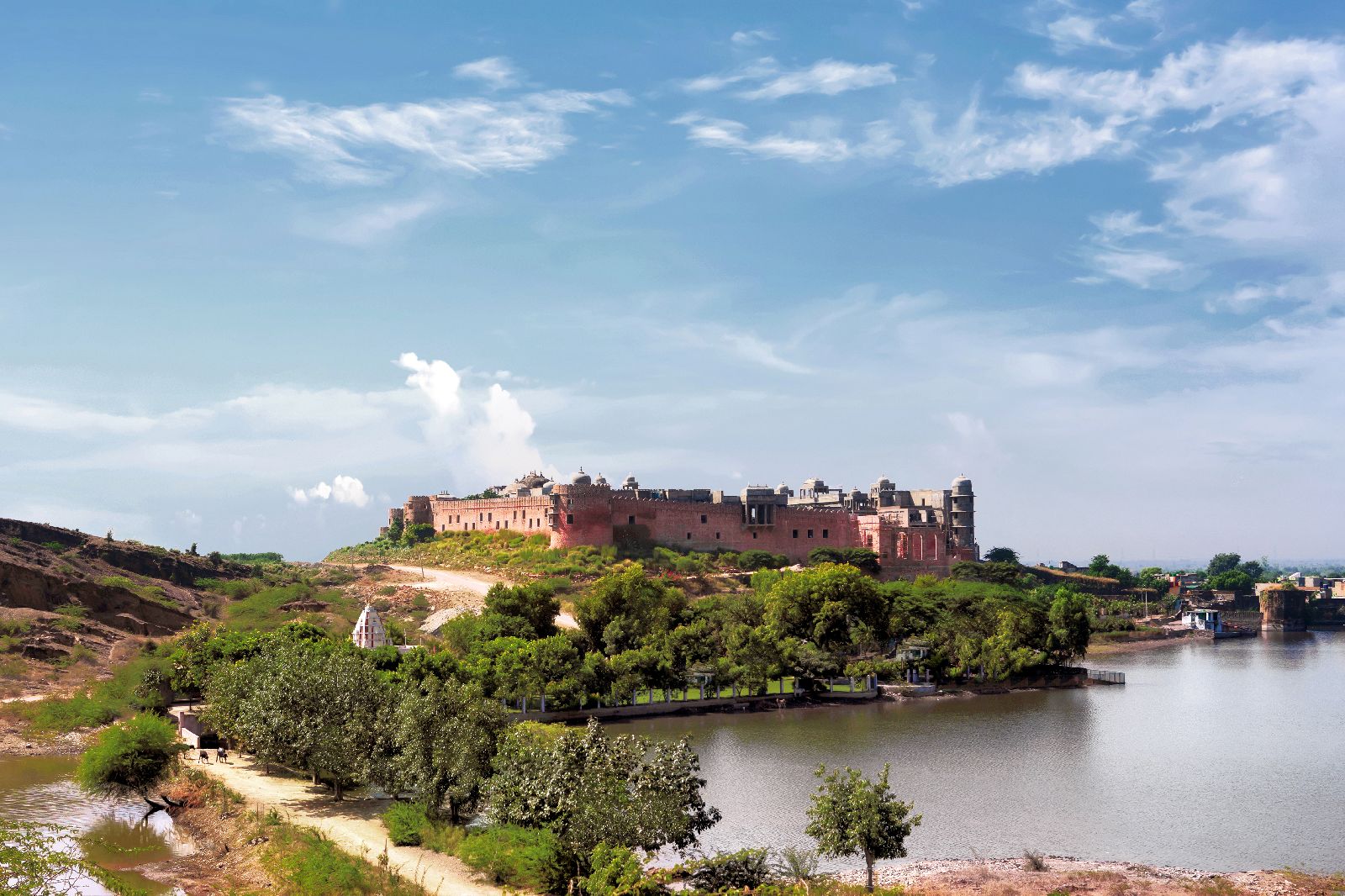Distant view of the Six Senses Fort Barwara near Rathambore India