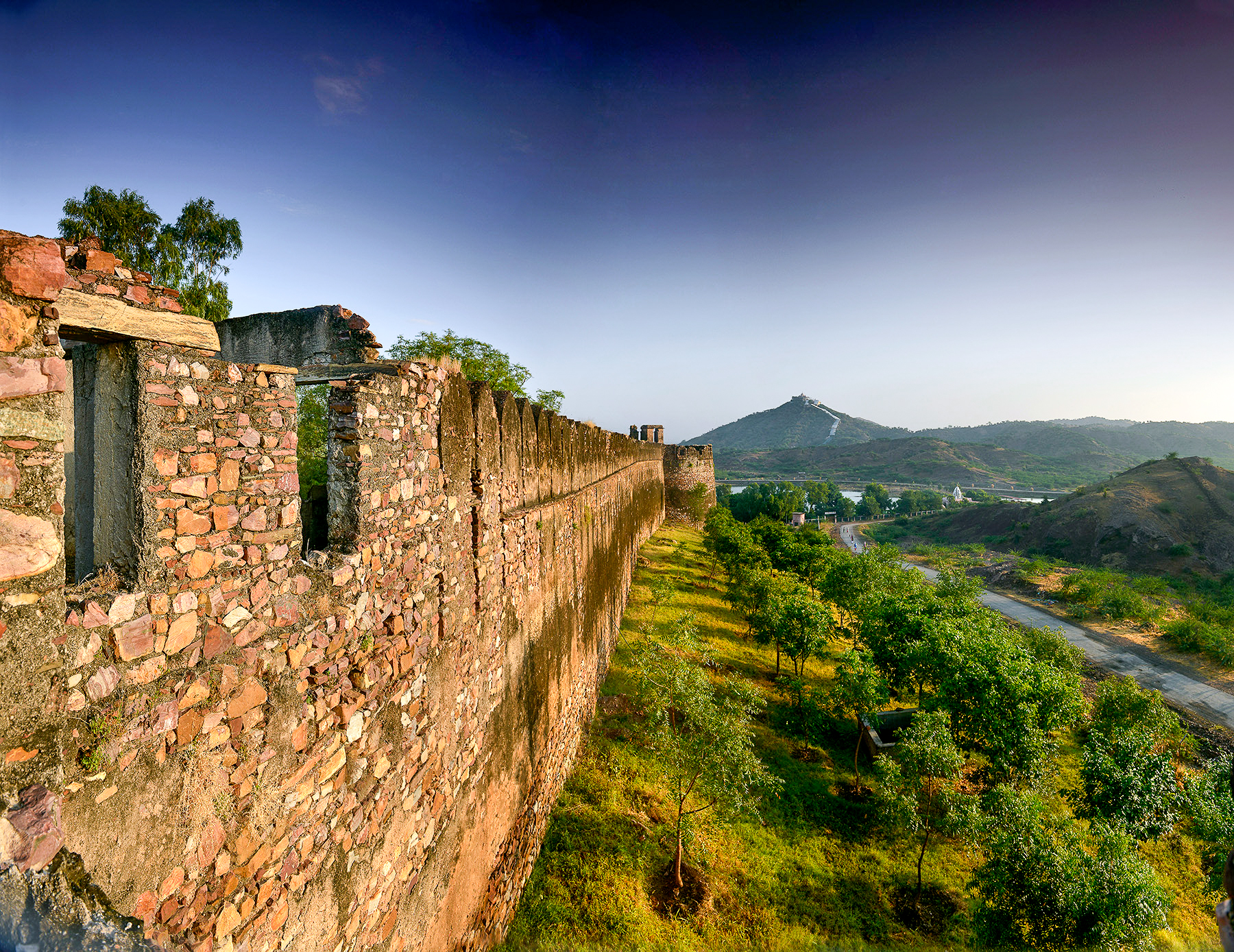 Views from the walls of Six Senses Fort Barwara in India