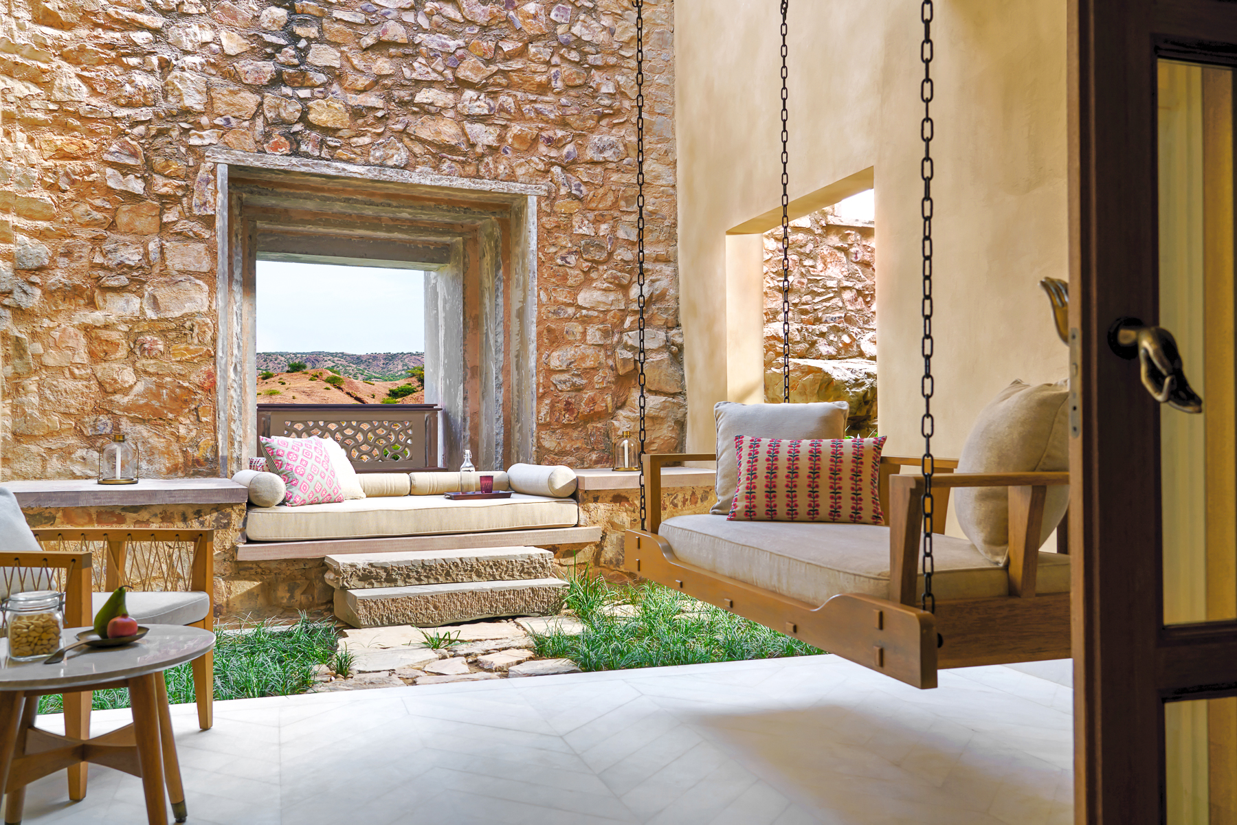 Suite terrace at Six Senses Fort Barwara in India
