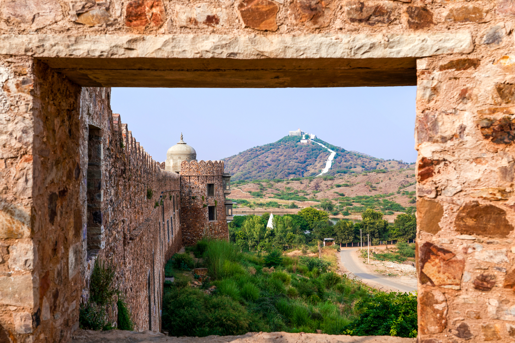 Framed view from Six Senses Fort Barwara in India
