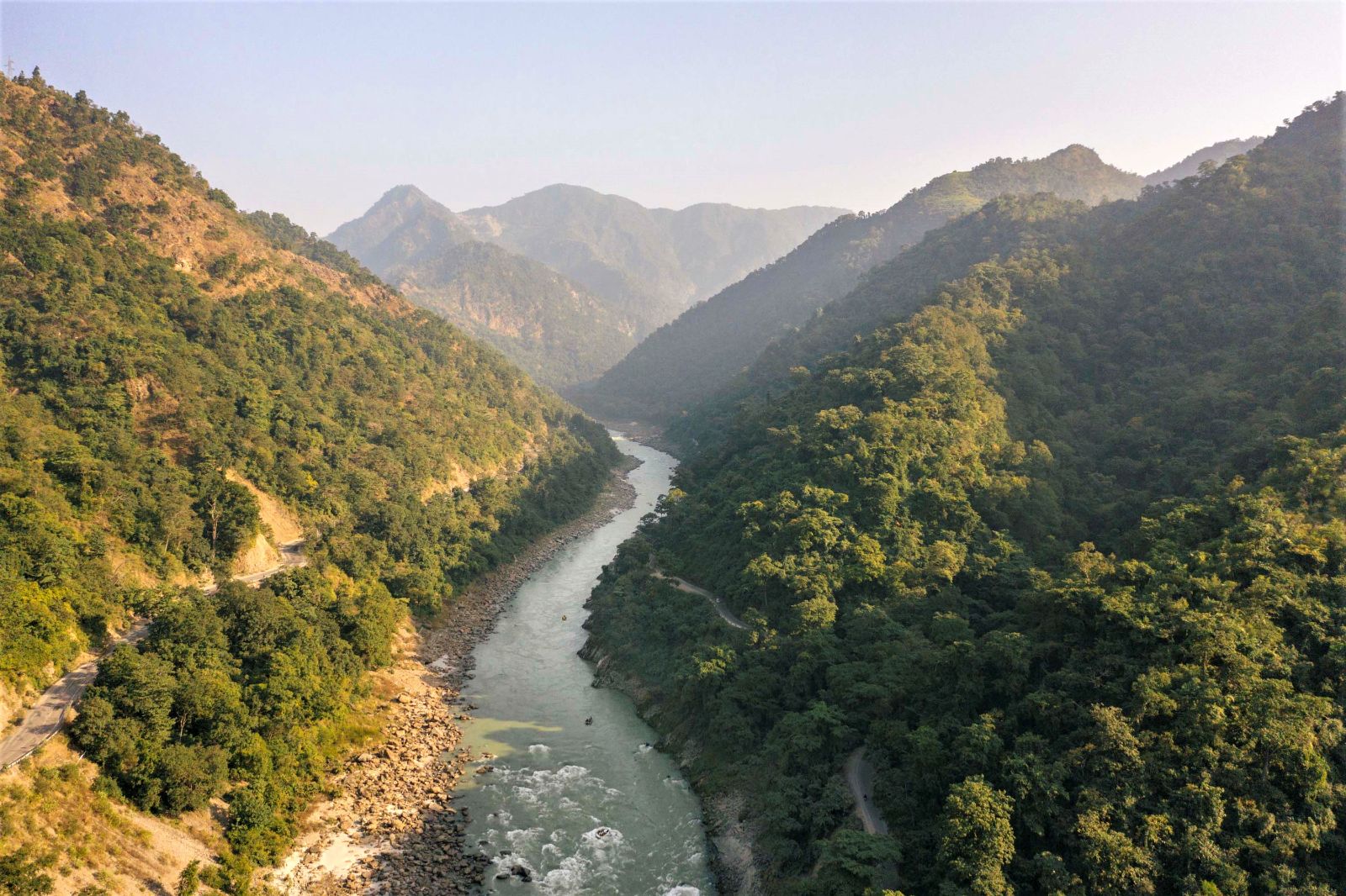 View of the Ganges river from Six Senses Vana in Dehradun, India