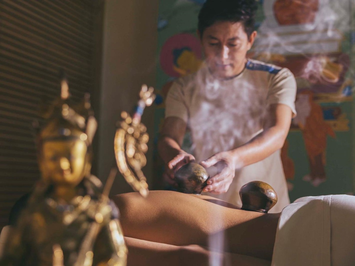 Spa treatment performed at Six Senses Vana in Dehradun, India