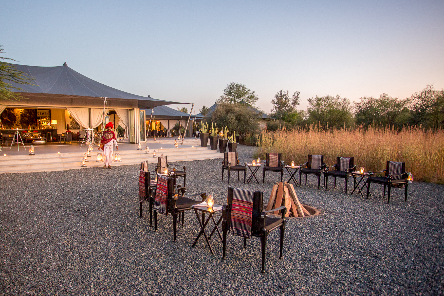 Alfresco seating area at Sujan Jawai