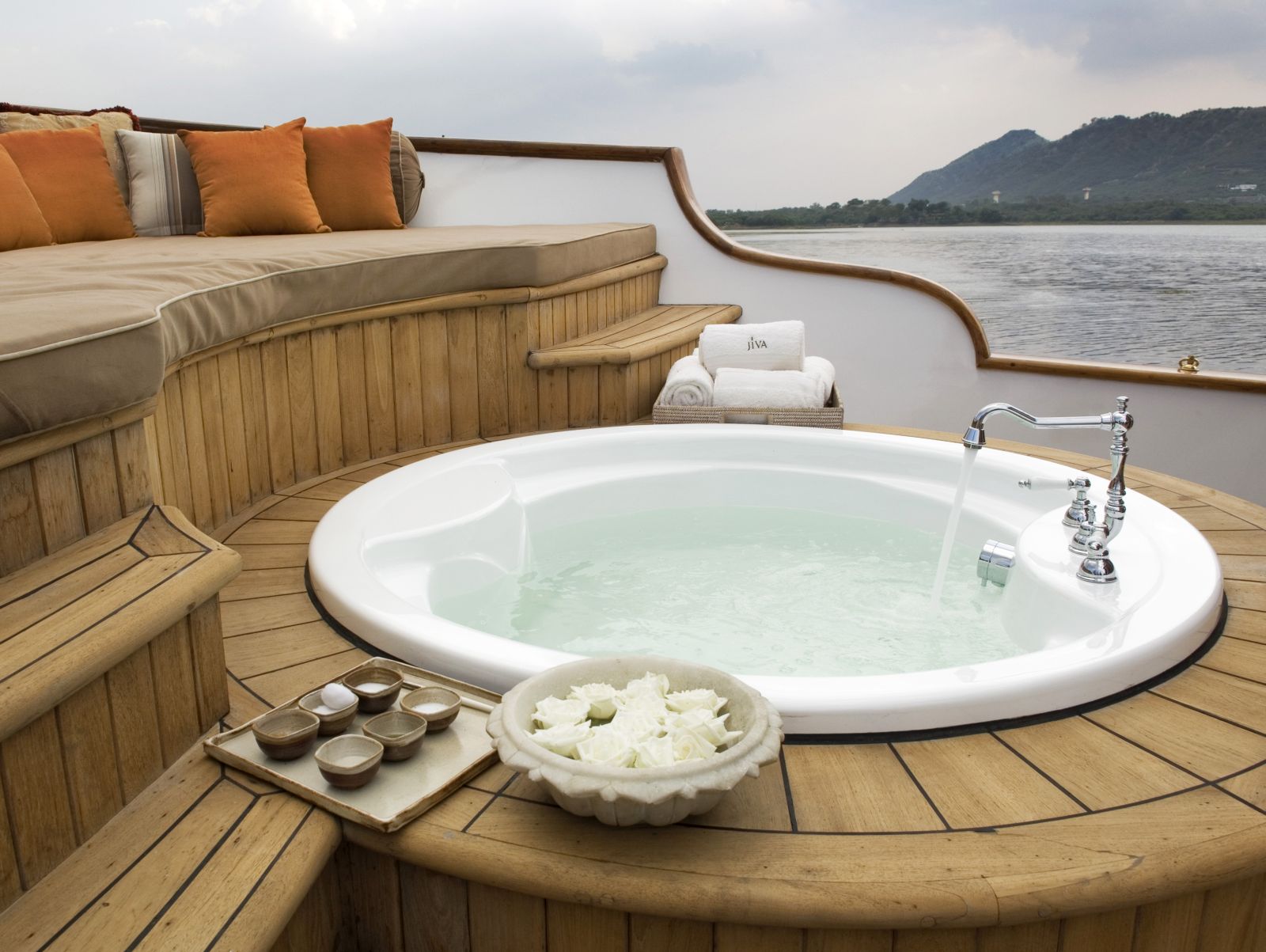 Spa boat at the Taj Lake Palace in Udaipur
