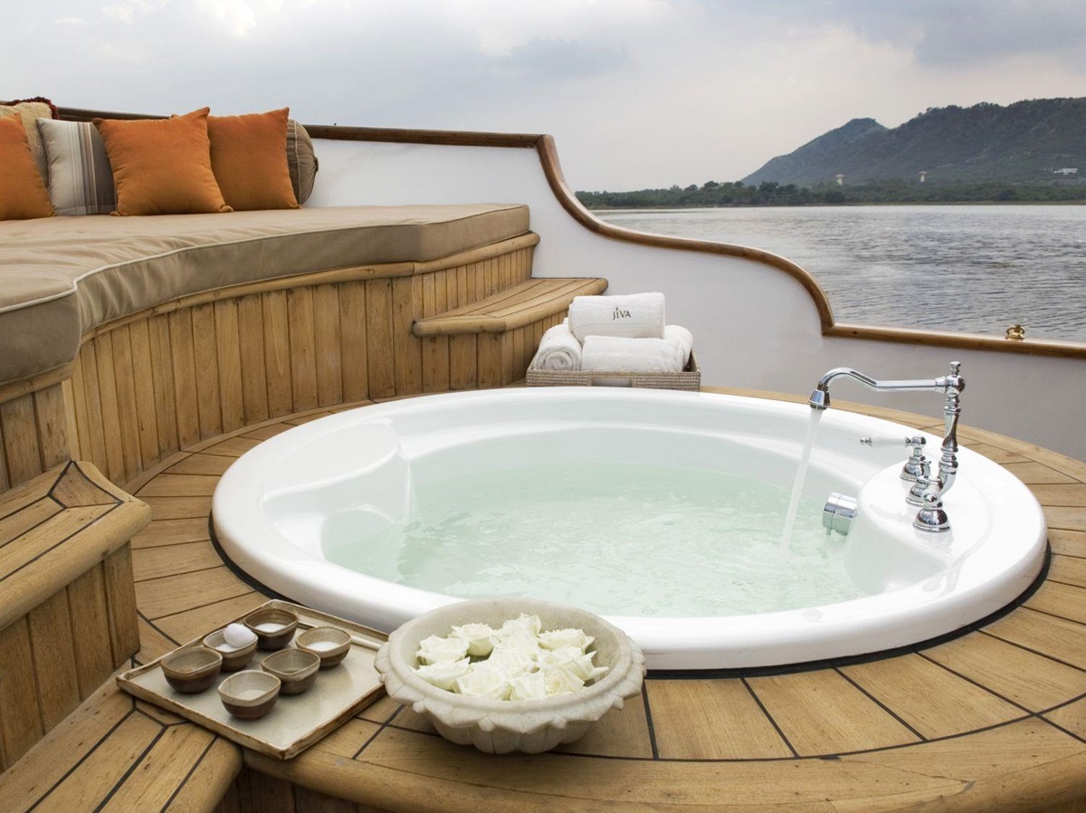 Spa boat at the Taj Lake Palace in Udaipur