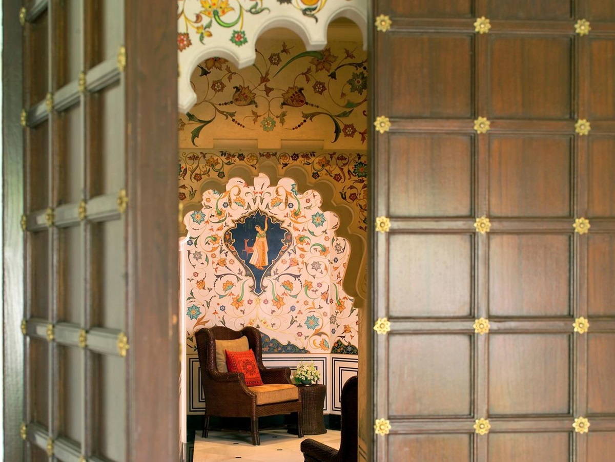 Ornate interiors of the Taj Lake Palace in Udaipur