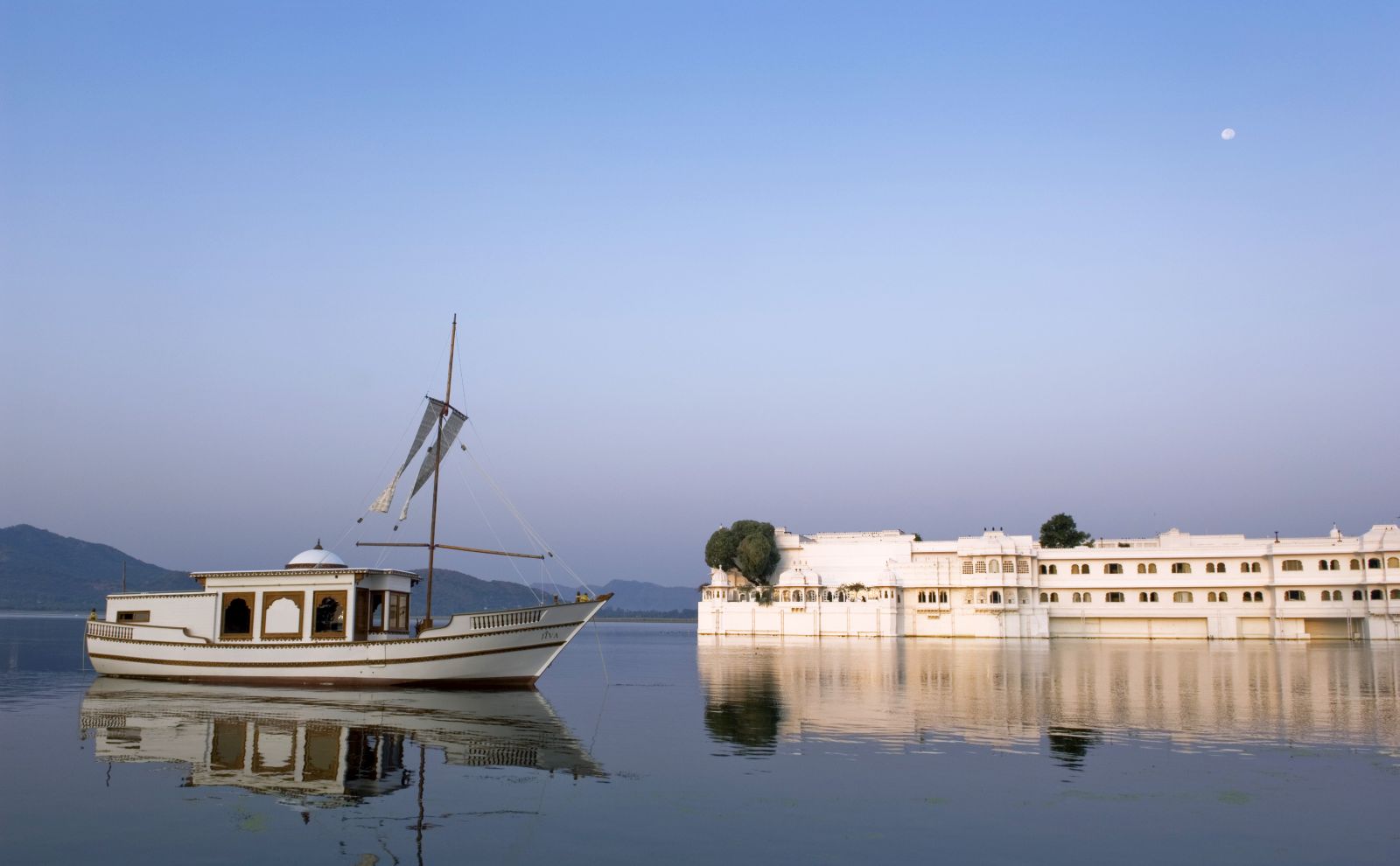 The Taj Lake Palace in Udaipur and its private boat