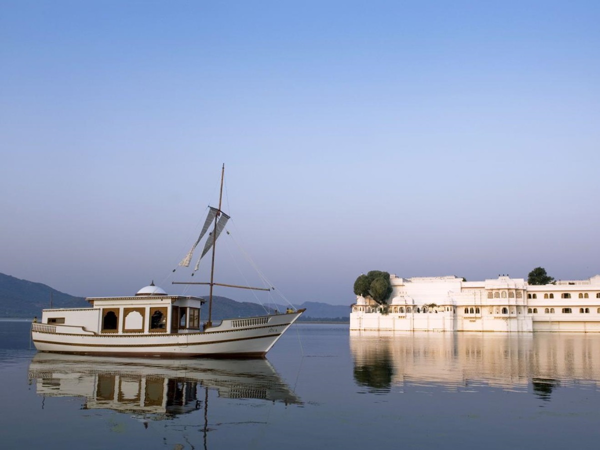 The Taj Lake Palace in Udaipur and its private boat