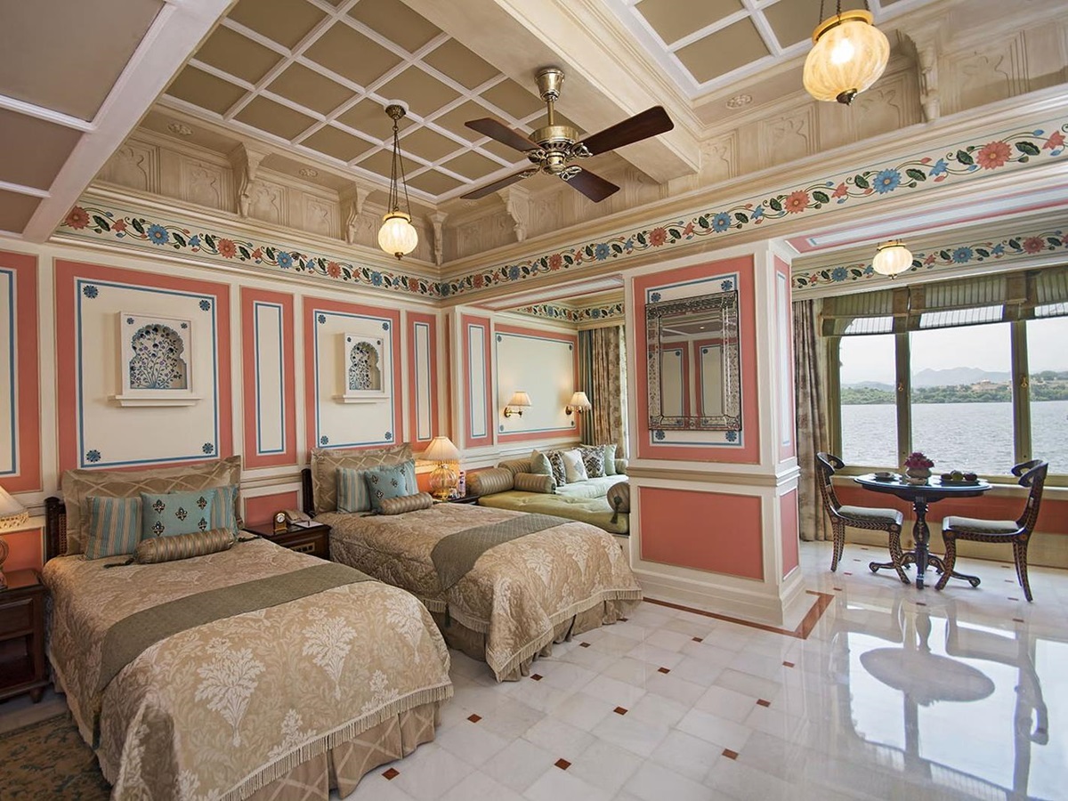 Palace room at the Taj Lake Palace in Udaipur