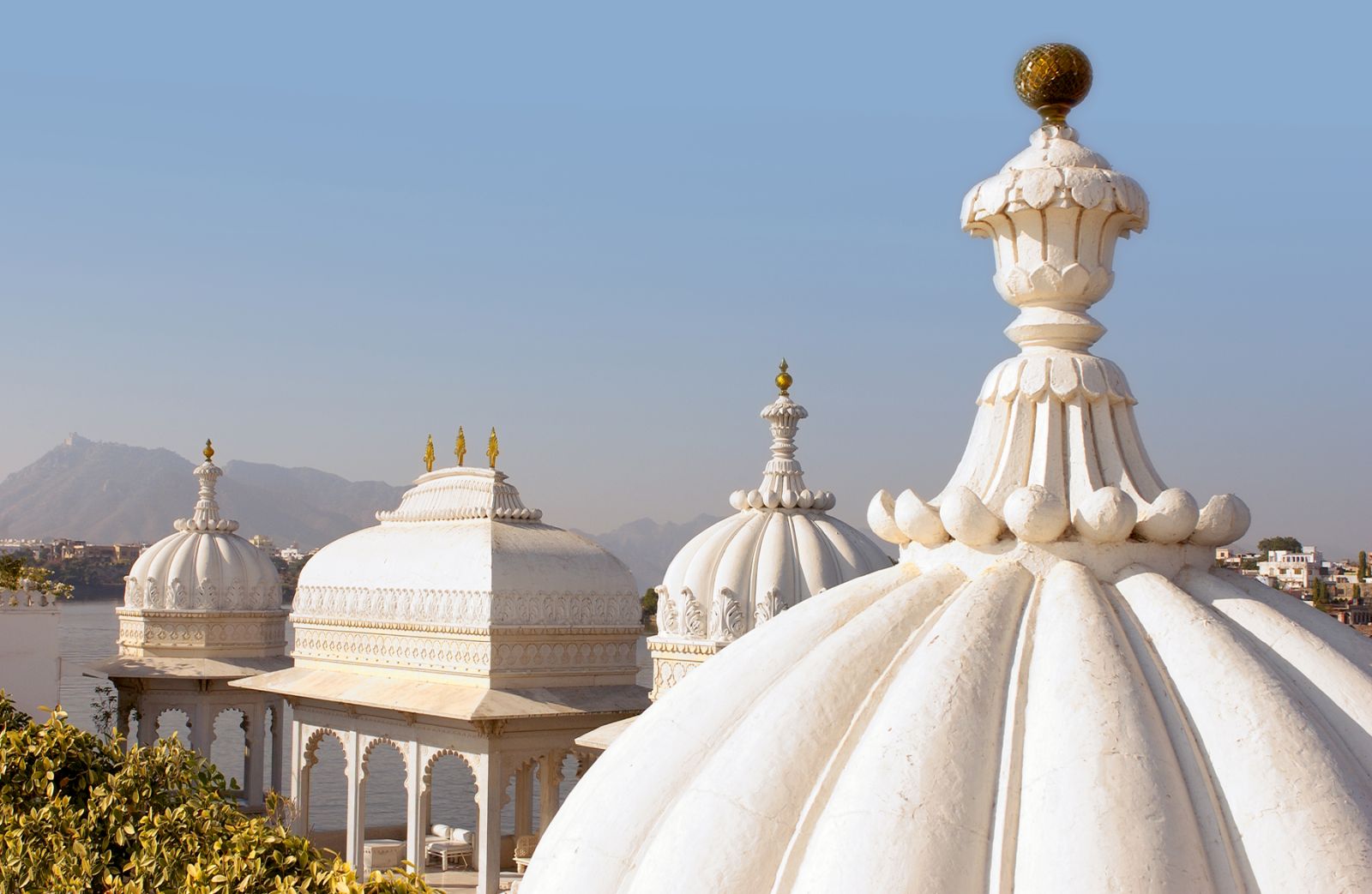 Rooftop of the Taj Lake Palace in Udaipur