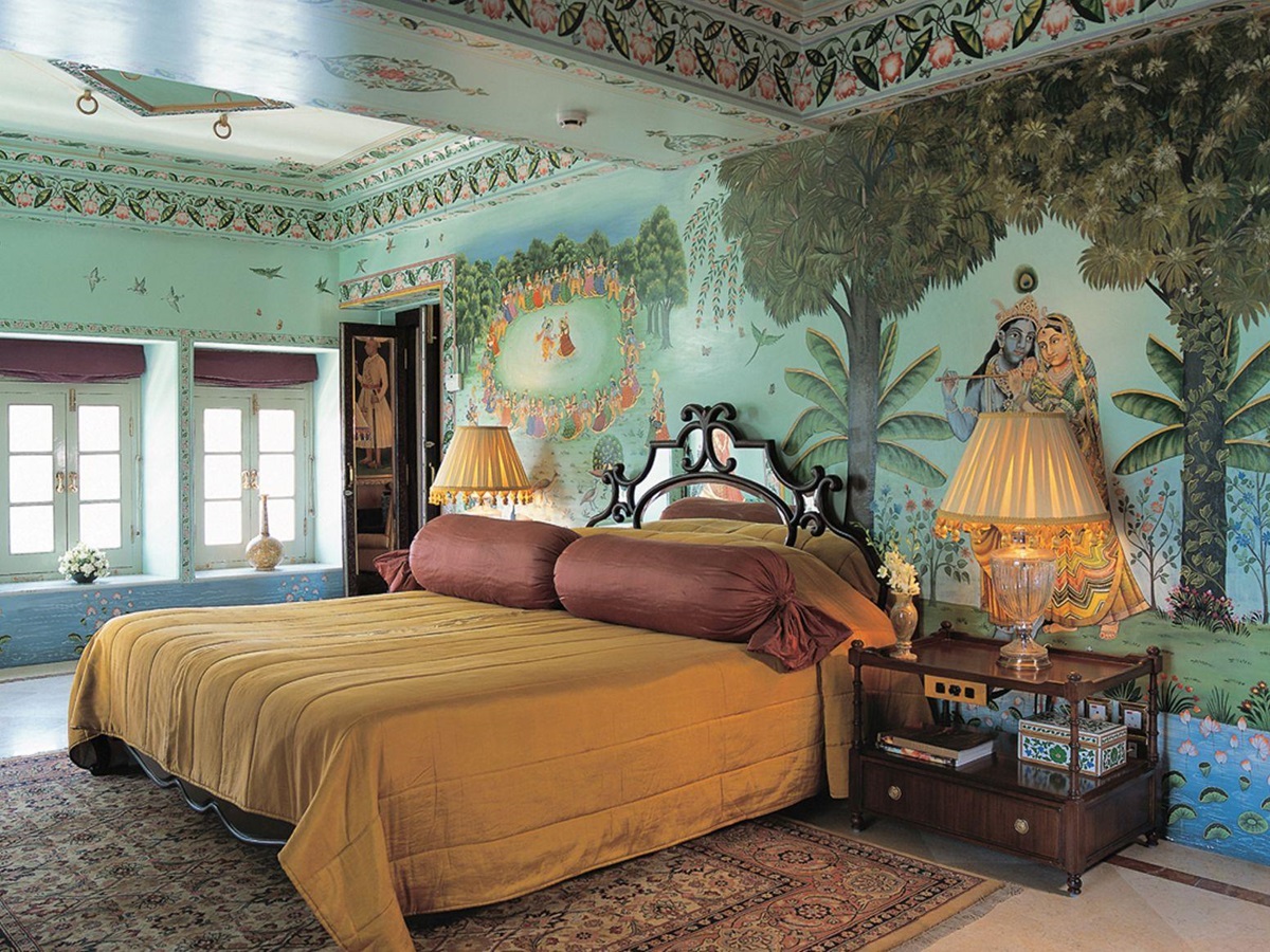 Guest room at the Taj Lake Palace in Udaipur