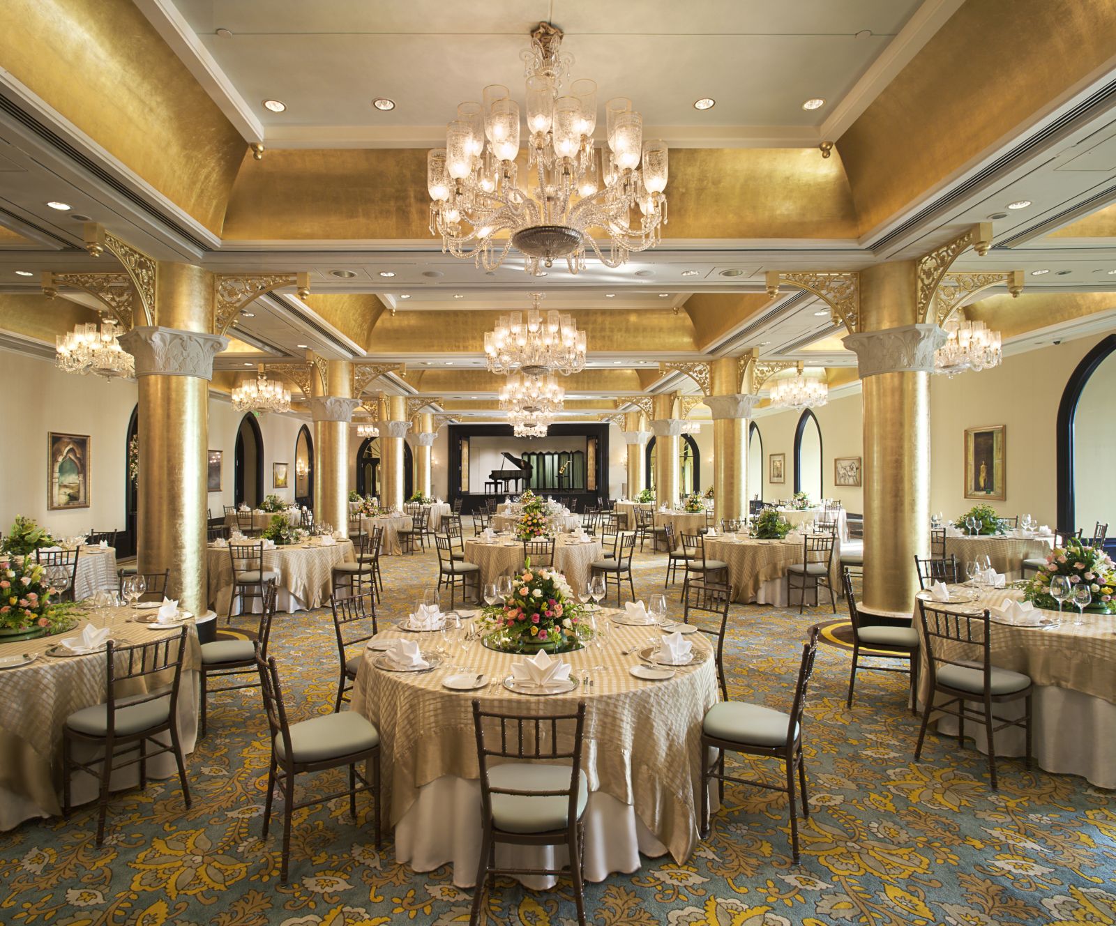 Elaborate interiors of the Taj Mahal Palace hotel in Mumbai