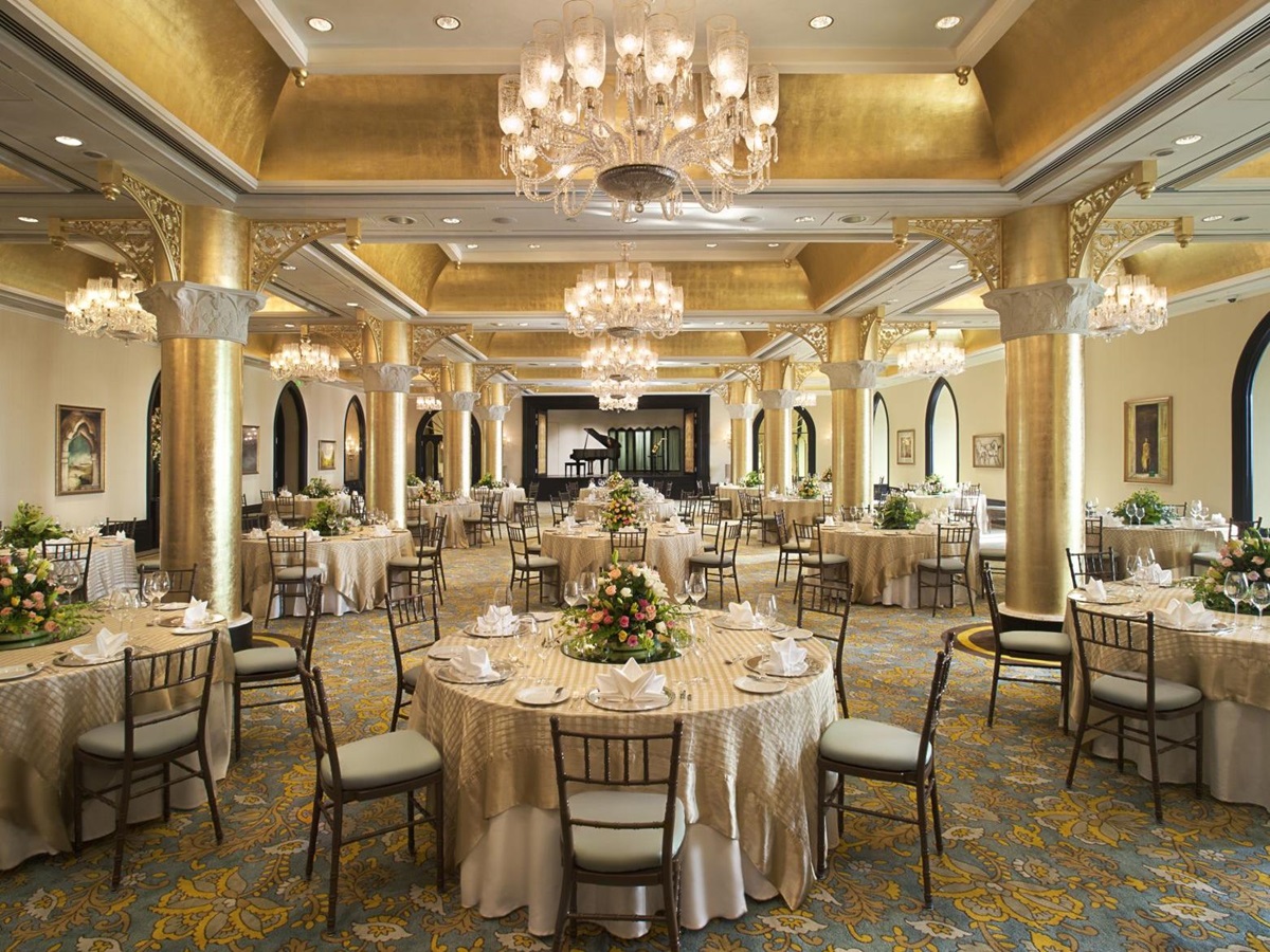 Elaborate interiors of the Taj Mahal Palace hotel in Mumbai