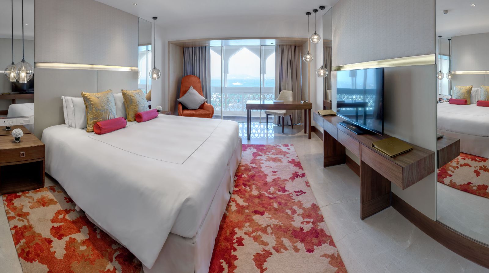 Contemporary guest room in the Taj Mahal Palace hotel in Mumbai