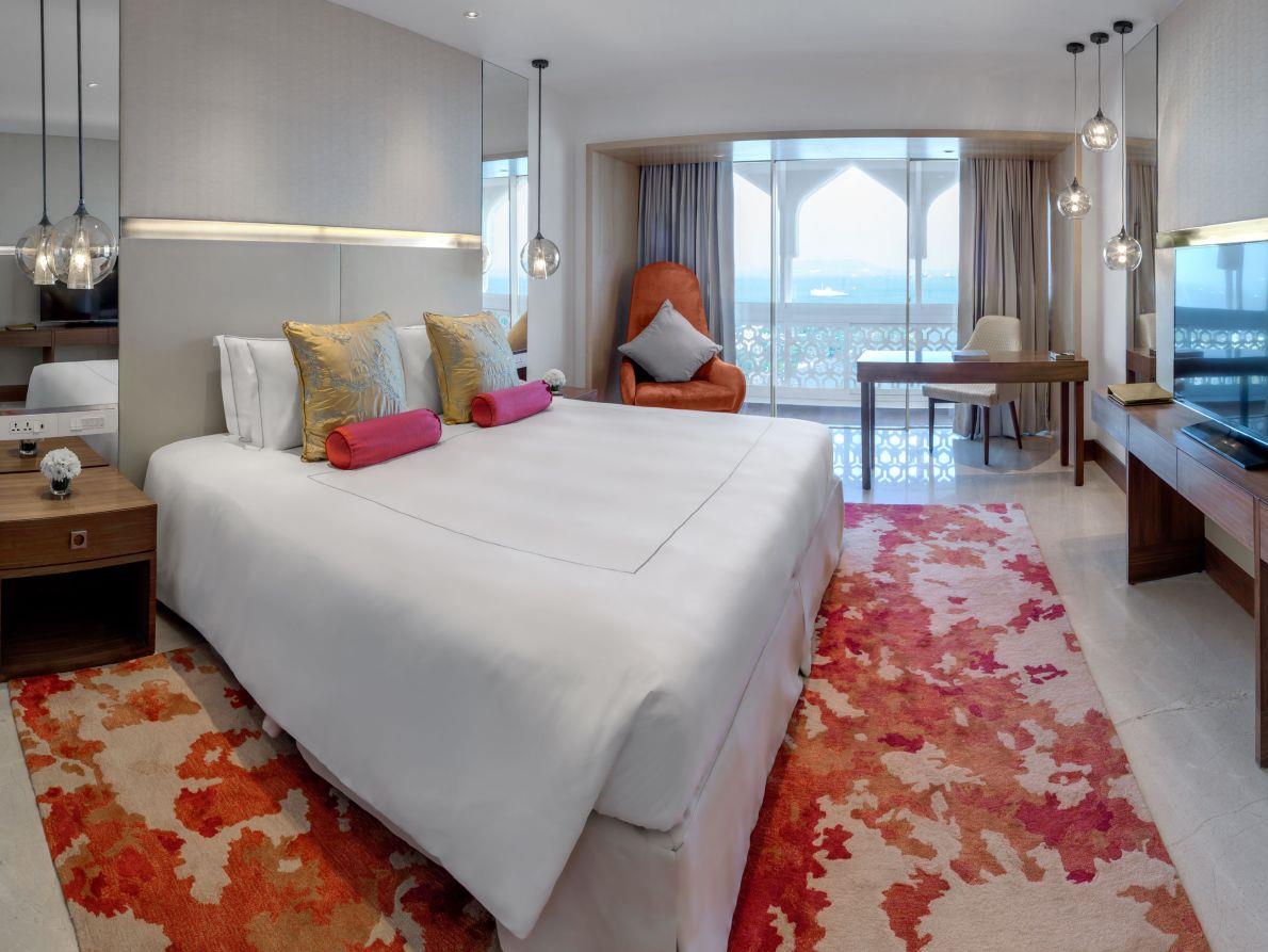 Contemporary guest room in the Taj Mahal Palace hotel in Mumbai
