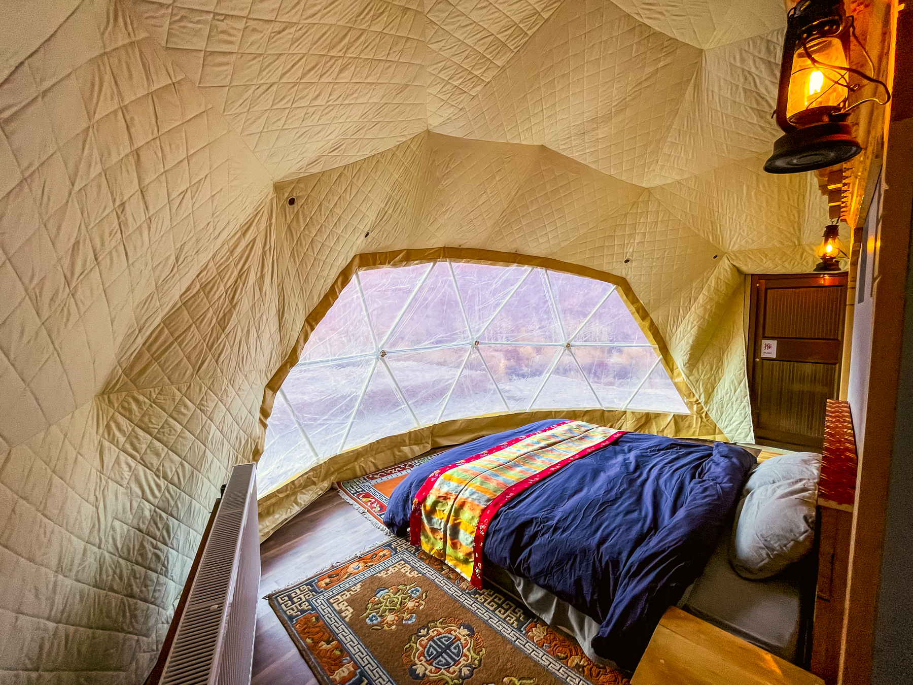 Tent interior at The Lungmar Remote Camp in India