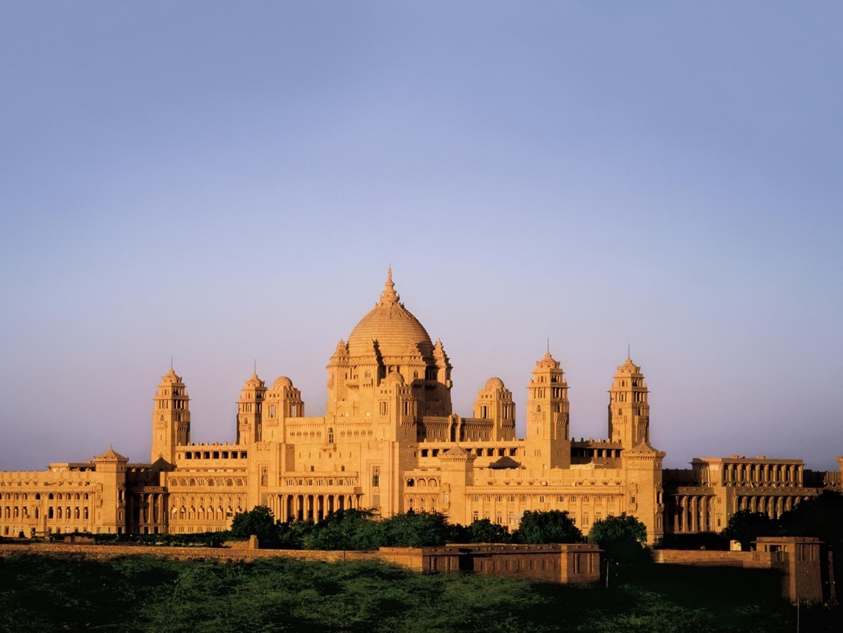 exterior of the Umaid Bharwan Palace, Jodhpur, India