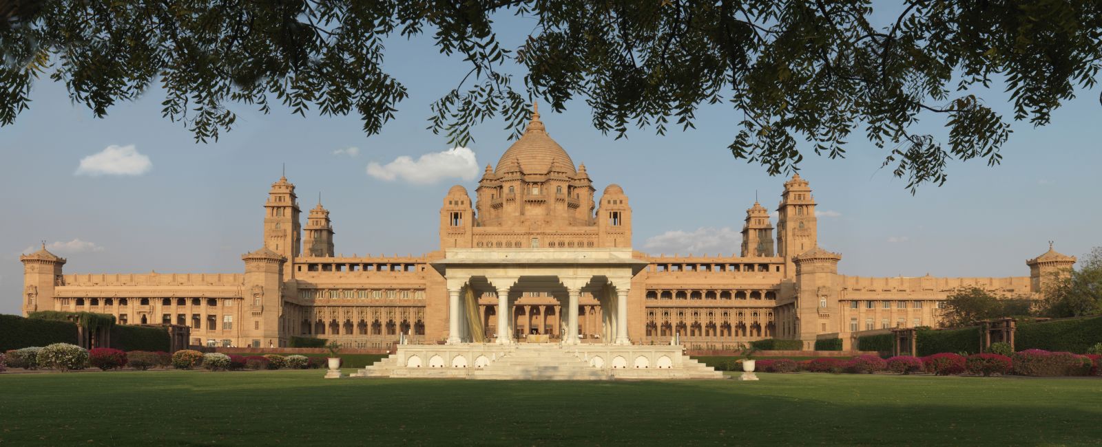 Exterior of the Umaid Bhawan hotel in Jodhpur