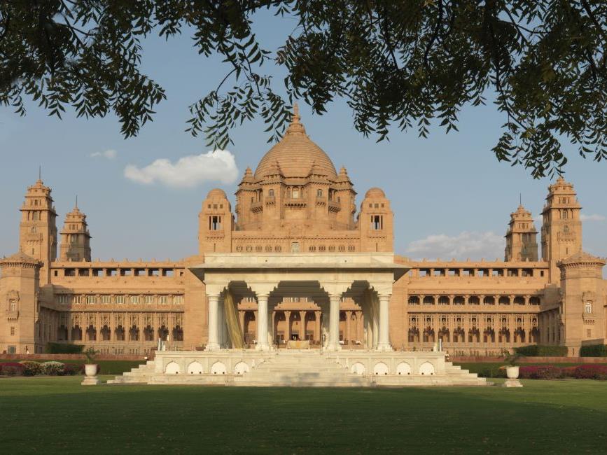 Exterior of the Umaid Bhawan hotel in Jodhpur