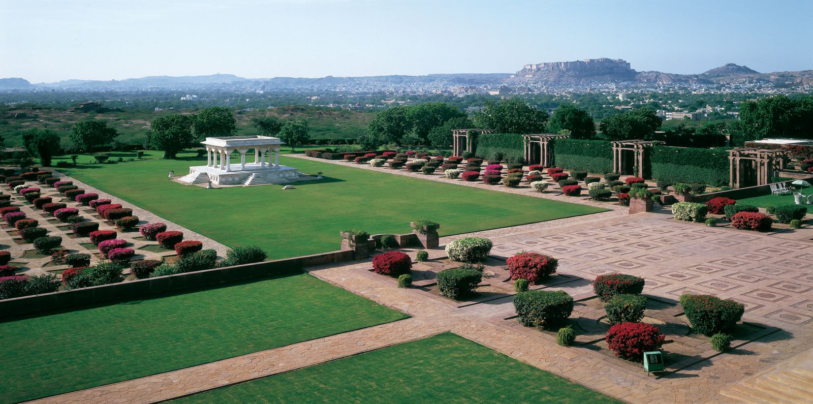 Gardens of the Umaid Bhawan hotel in Jodhpur
