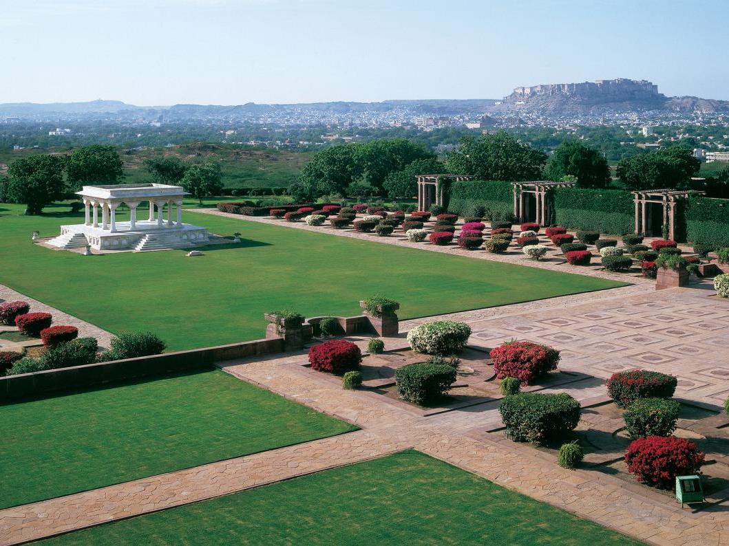 Gardens of the Umaid Bhawan hotel in Jodhpur