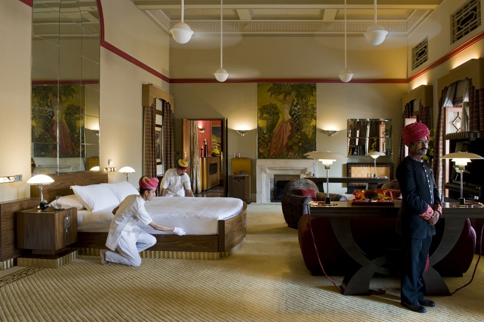 Guest suite at the Umaid Bhawan hotel in Jodhpur