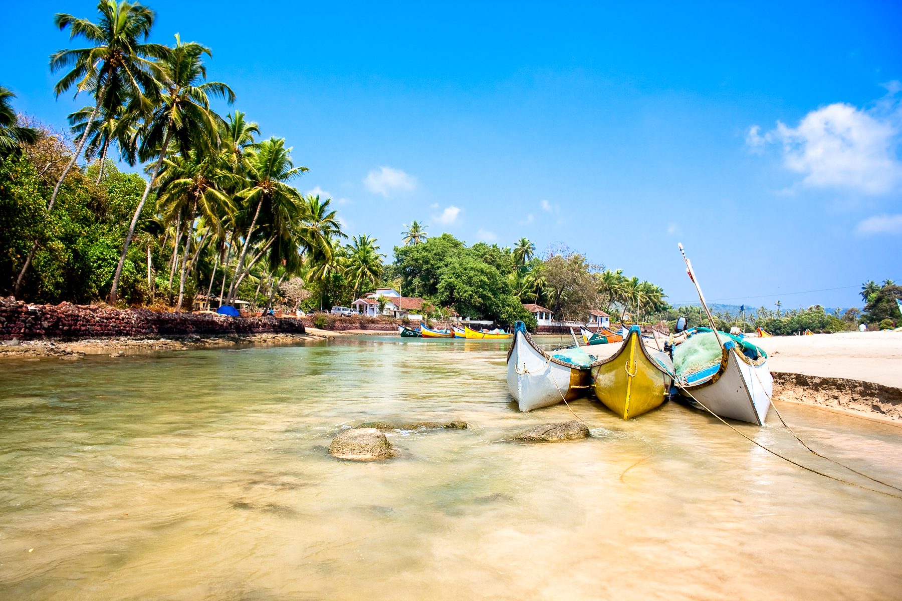 Boats on Baga Beacg in Goa