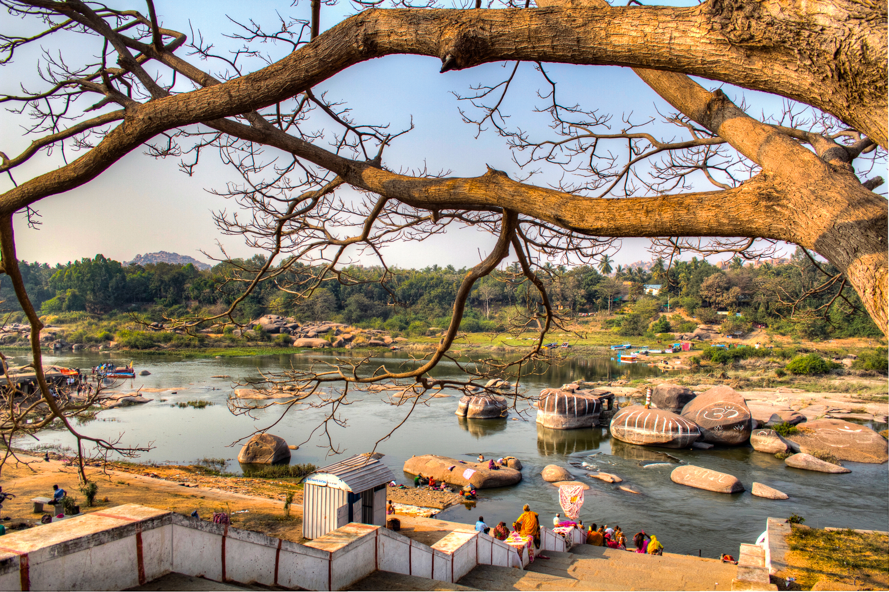 River crossing at Evolve Back Hampi